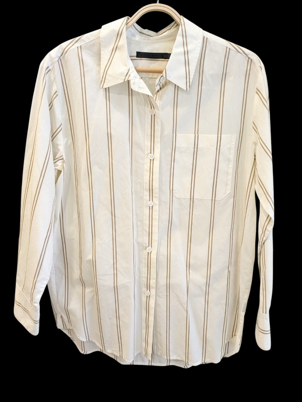 Jenni Kayne The Boyfriend Shirt XS Striped Cotton Button Up Coastal Quiet Luxury